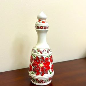 Holiday Decanter Lid Floral Turkish Christmas Tall